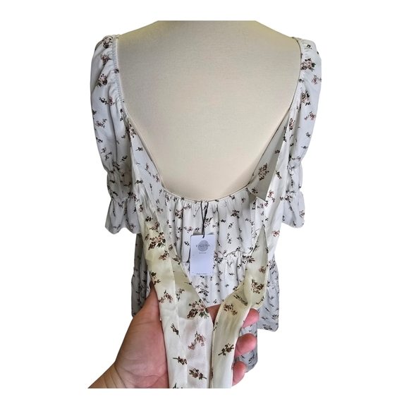 Exlura Floral White Dress Size Medium NWT - Picture 5 of 15